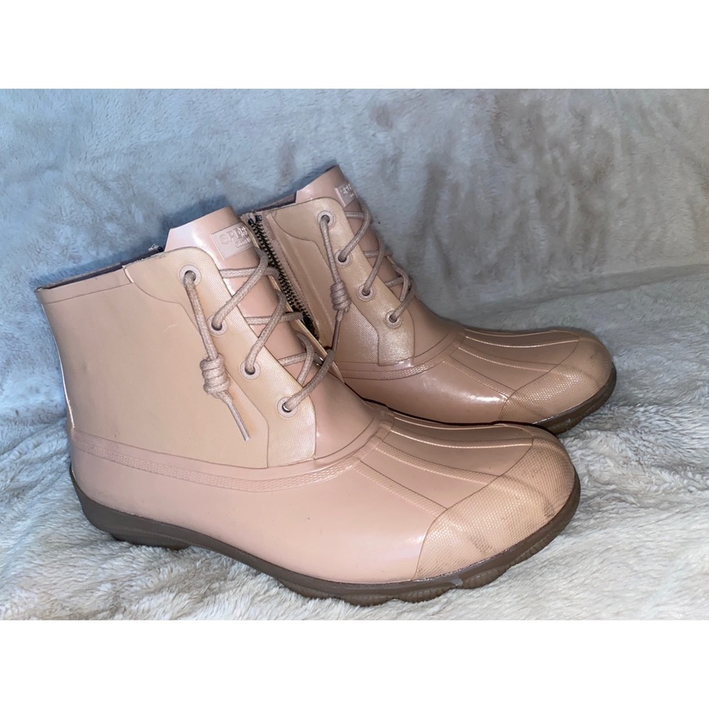 RARE Nude Sperry Waterproof Duck Boots
